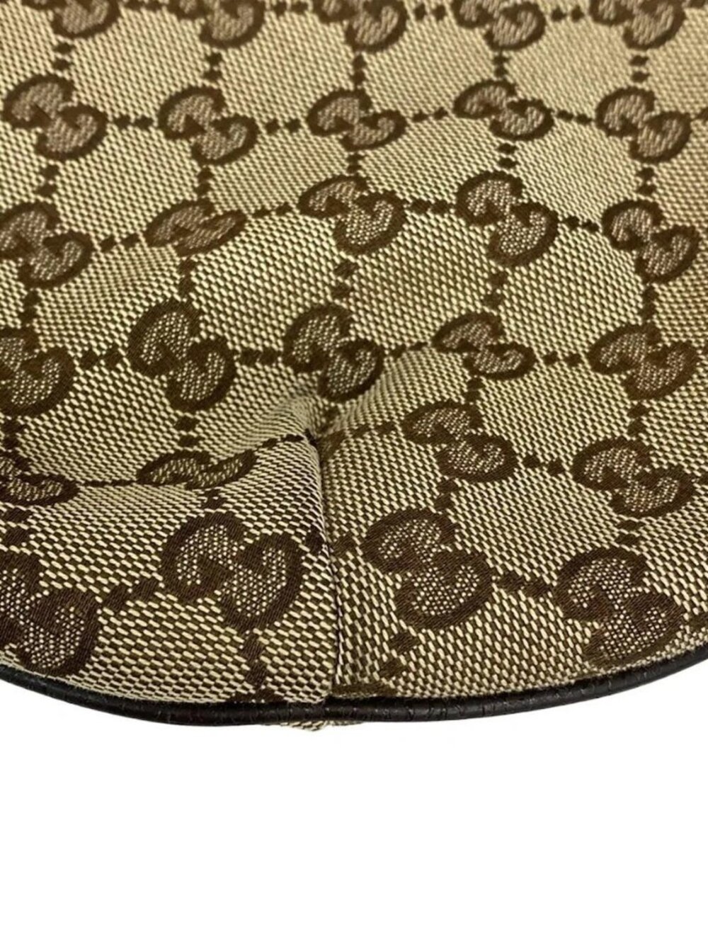 GUCCI GG 181092 Beige Dark Brown Jacquard Leather - Shoulder Bag - Picture 7 of 16